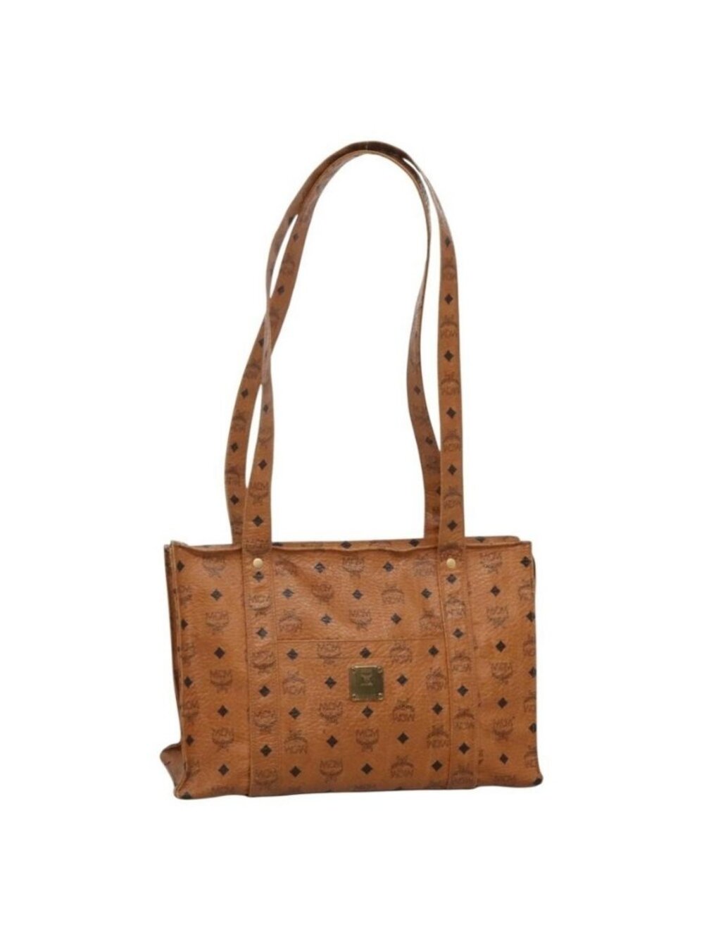 Authentic MCM Logogram Vicetos Shoulder Bag PVC Leather Brown